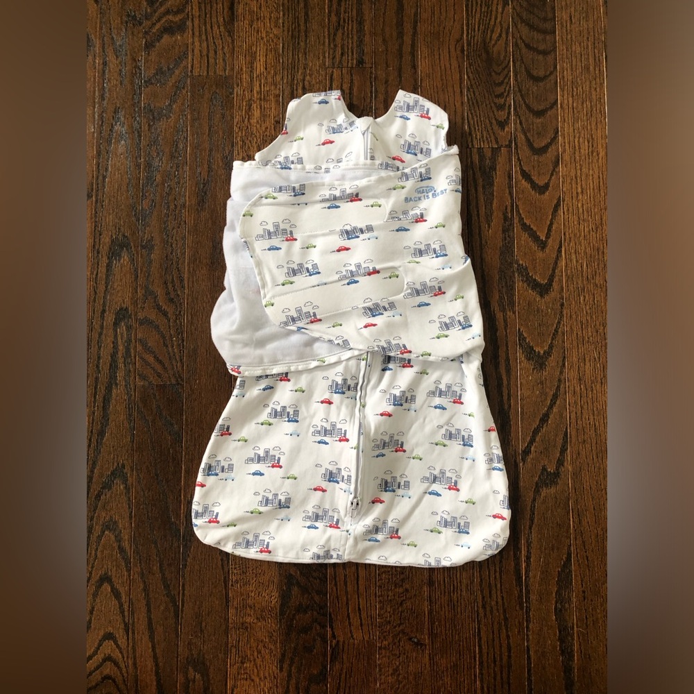 Halo SleepSack Swaddle Boys 3-6M (13-18 lbs) Red/Green/Blue Cars & City - VGUC!